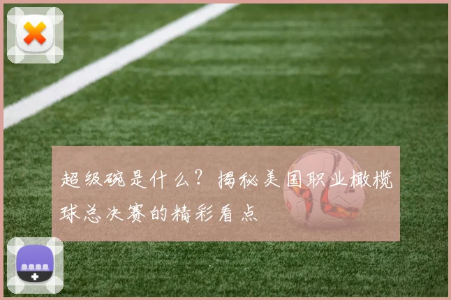 超级碗是什么？揭秘美国职业橄榄球总决赛的精彩看点